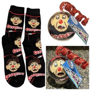 Hasbro Gaming Operation 1 Pair Crew Socks In A Christmas Ornament Size 6-12